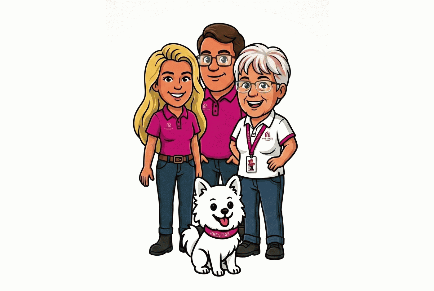 The Prestige Pave & Resin team, with Bella the dog